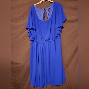 Blue tea length dress